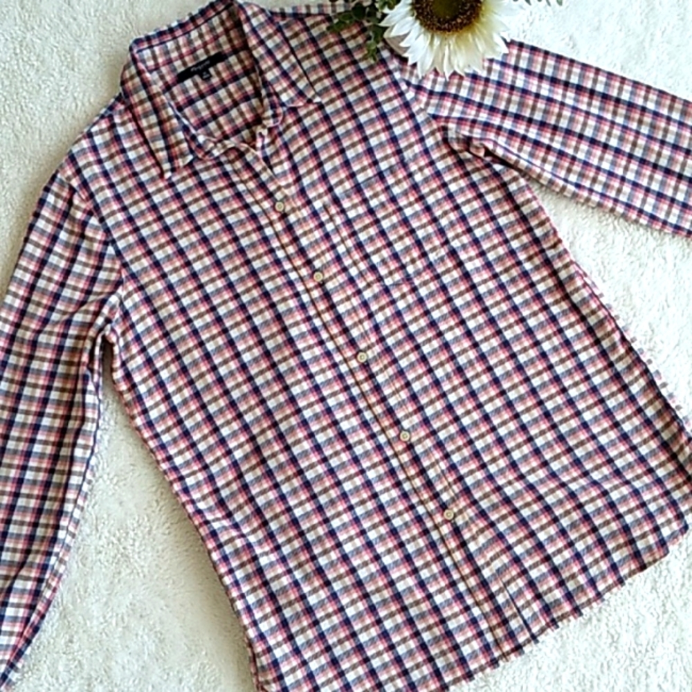 Madewell Academia preppy plaidcotton button-down shirt